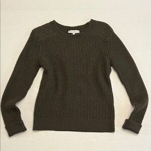 SANDRO CREWNECK WOOL BLEND SWEATER FOREST GREEN